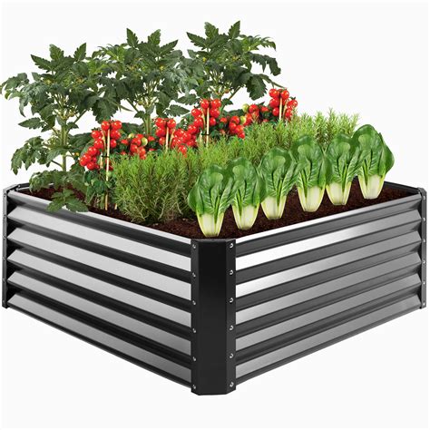 garden boxes with metal|metal above ground planter boxes.